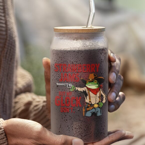 Frog Tumbler, Strawberry Jams, But My Glock Don’t, Funny Meme, Frog Lovers - Picture 4 of 7